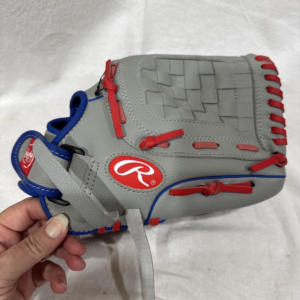 Rawlings Players Series WPL115GS Gray Blue Red Youth 11.5" Baseball Glove RHT